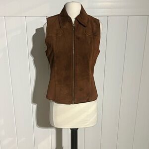Ann Taylor Dark Brown Suede Vest